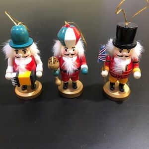 Set of 3 nutcracker ornaments